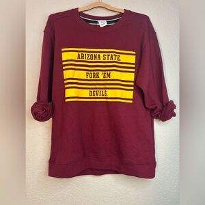 PINK Victorias Secret ASU Sun Devil Collegiate Pullover Sweatshirt Size M